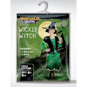 Spooktacular Creations Girl's Wicked Witch Costume - Hat & Dress - Size: S